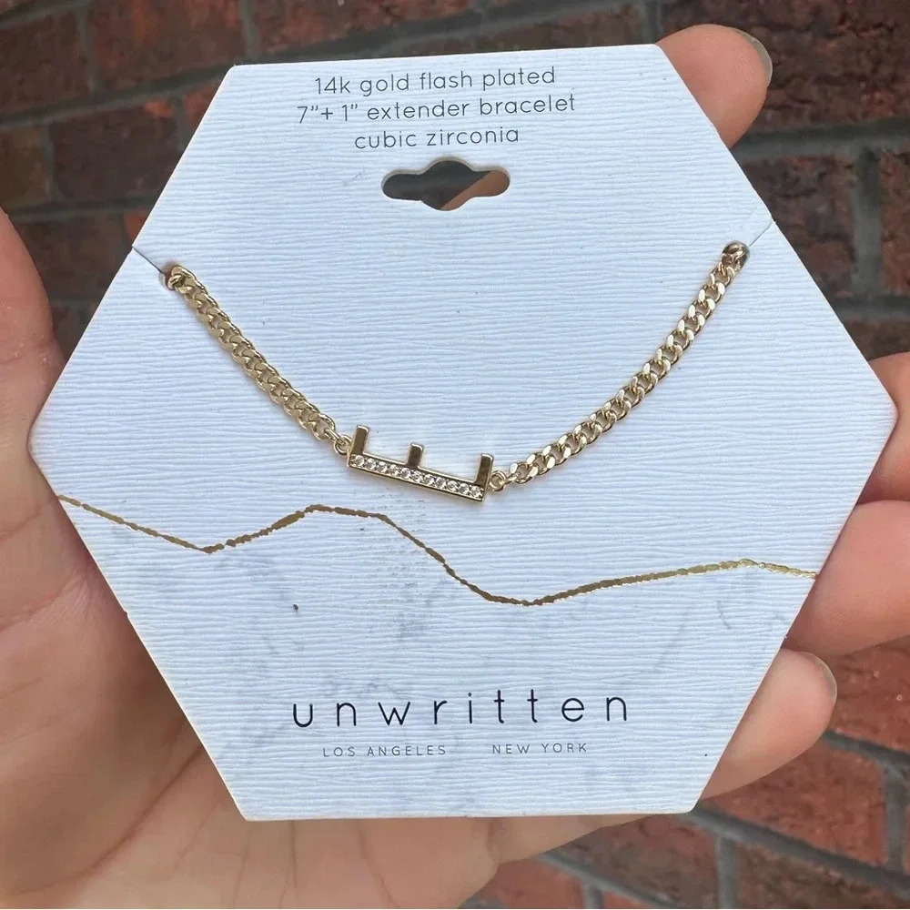 Gold Chain E Initial Bracelet